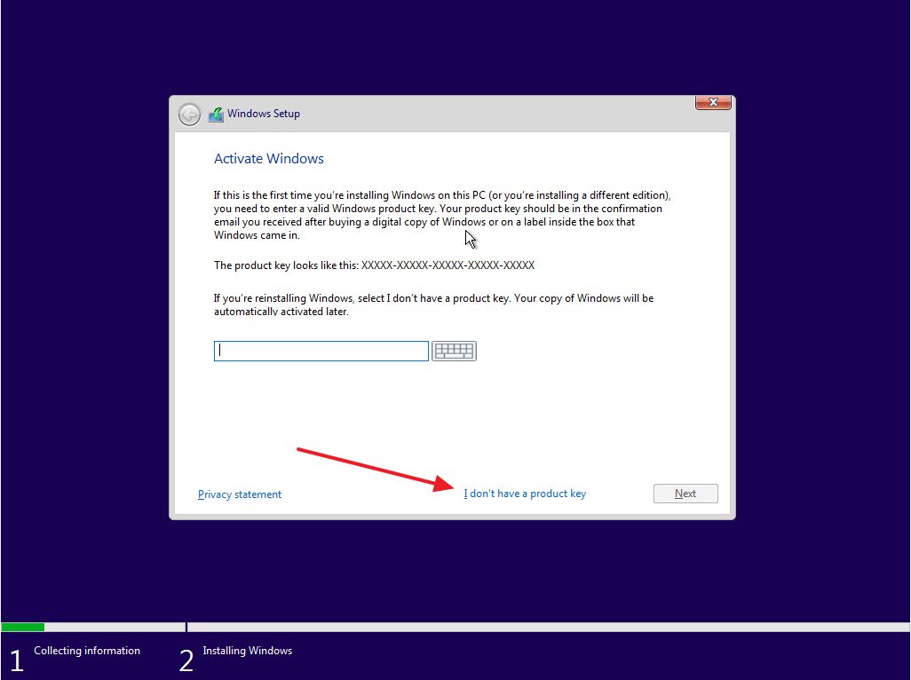 Install Windows 10 activate serial number
