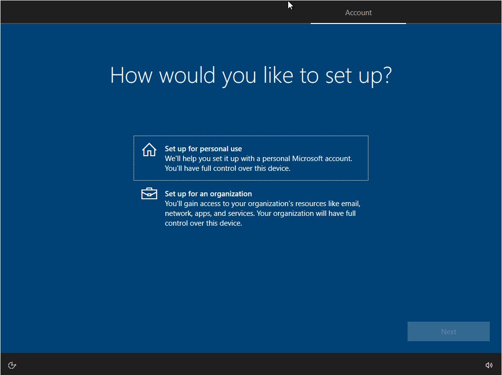 Installer Windows 10 utilisation personnelle vs organisation