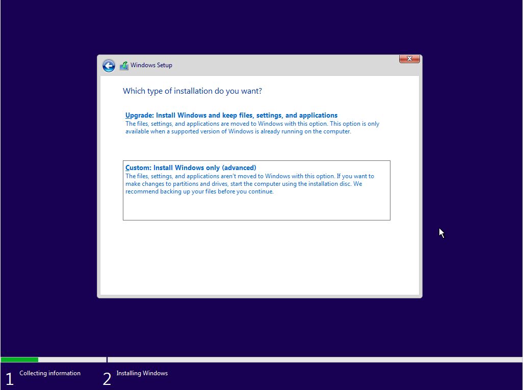 Windows 10 Upgrade vs. Benutzerdefiniert installieren