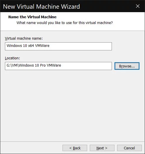 VMWare Workstation 16 Player VM name location - BinaryFork.com