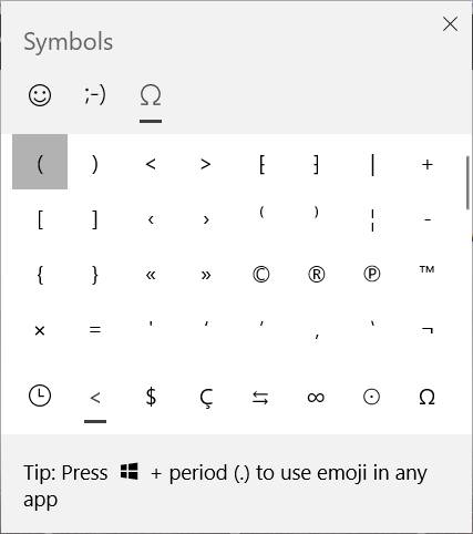 Windows 10 symbols keyboard - BinaryFork.com