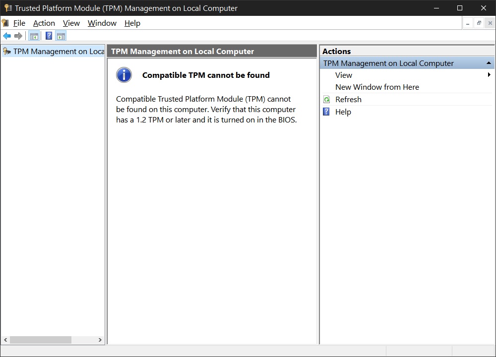 Enable tpm in bios