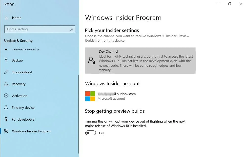 programma windows 10 insider iscritto