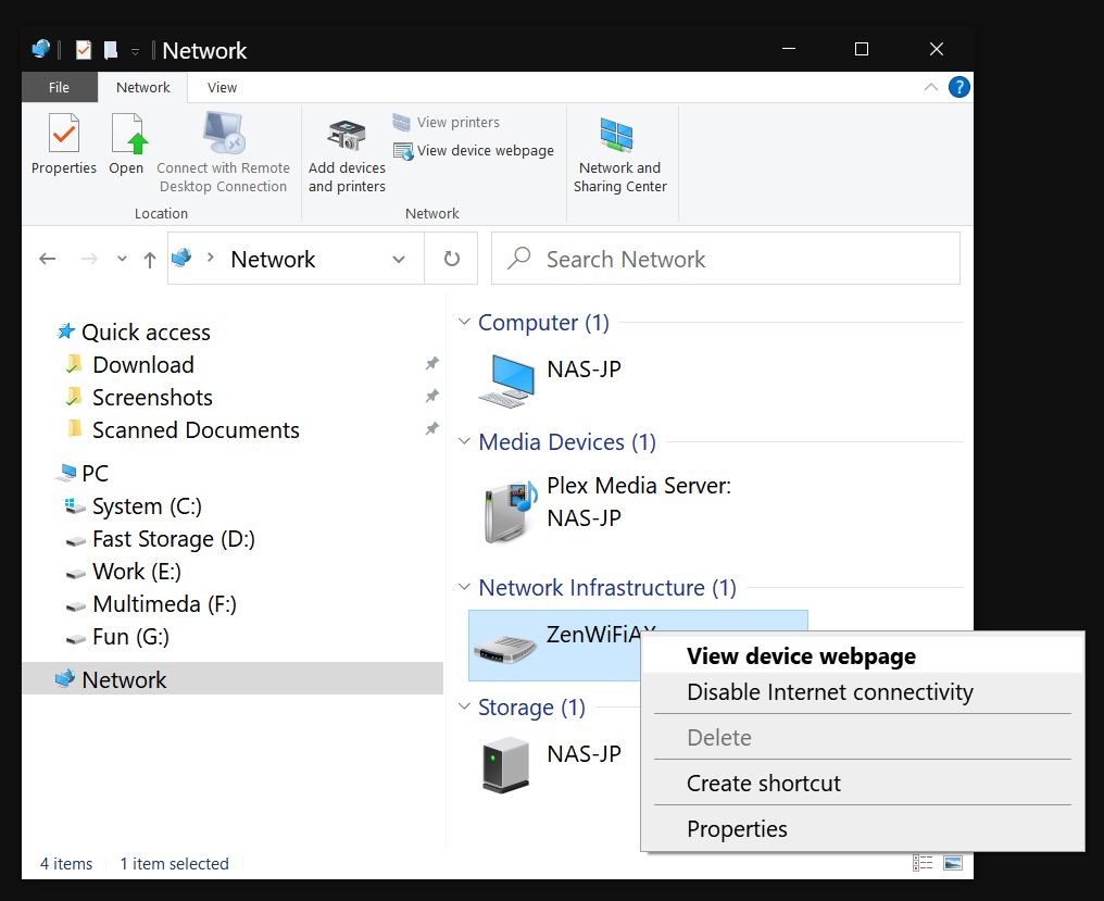 interfaz del router de acceso