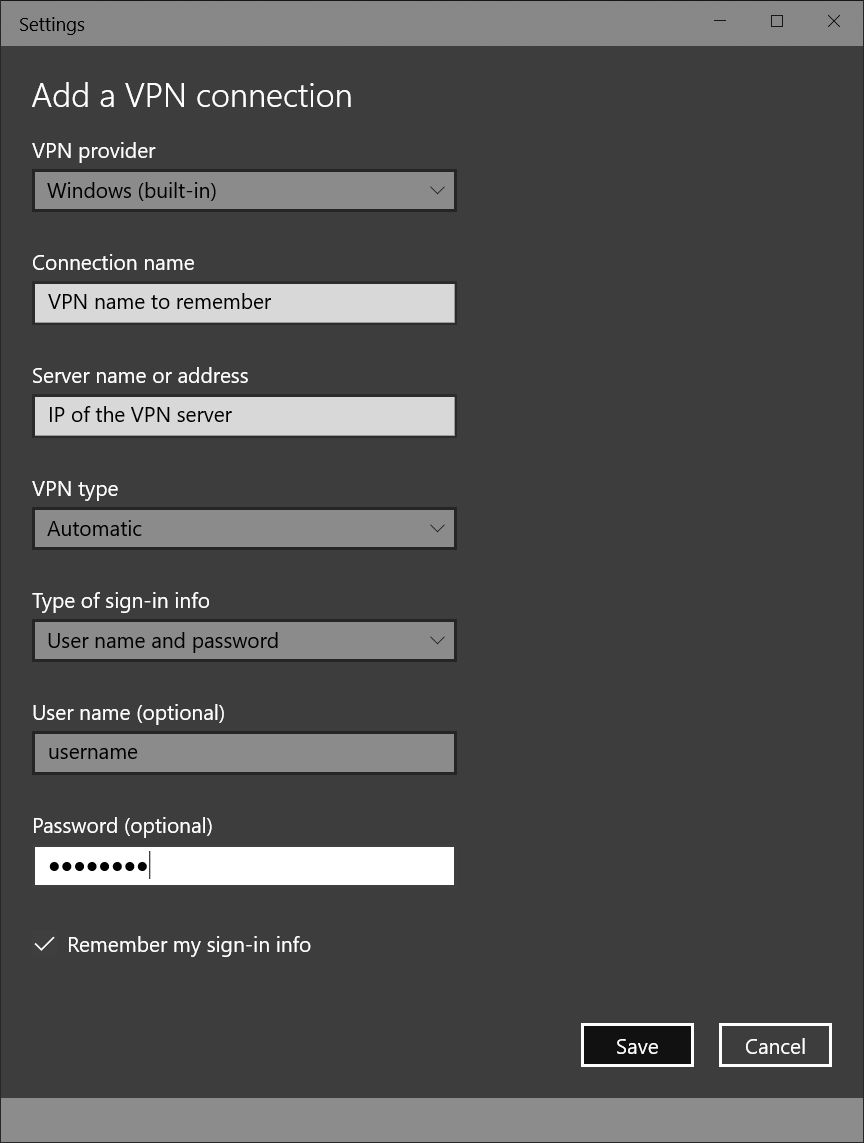 add new vpn settings windows