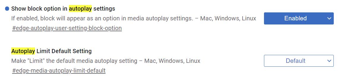 edge flags autoplay options