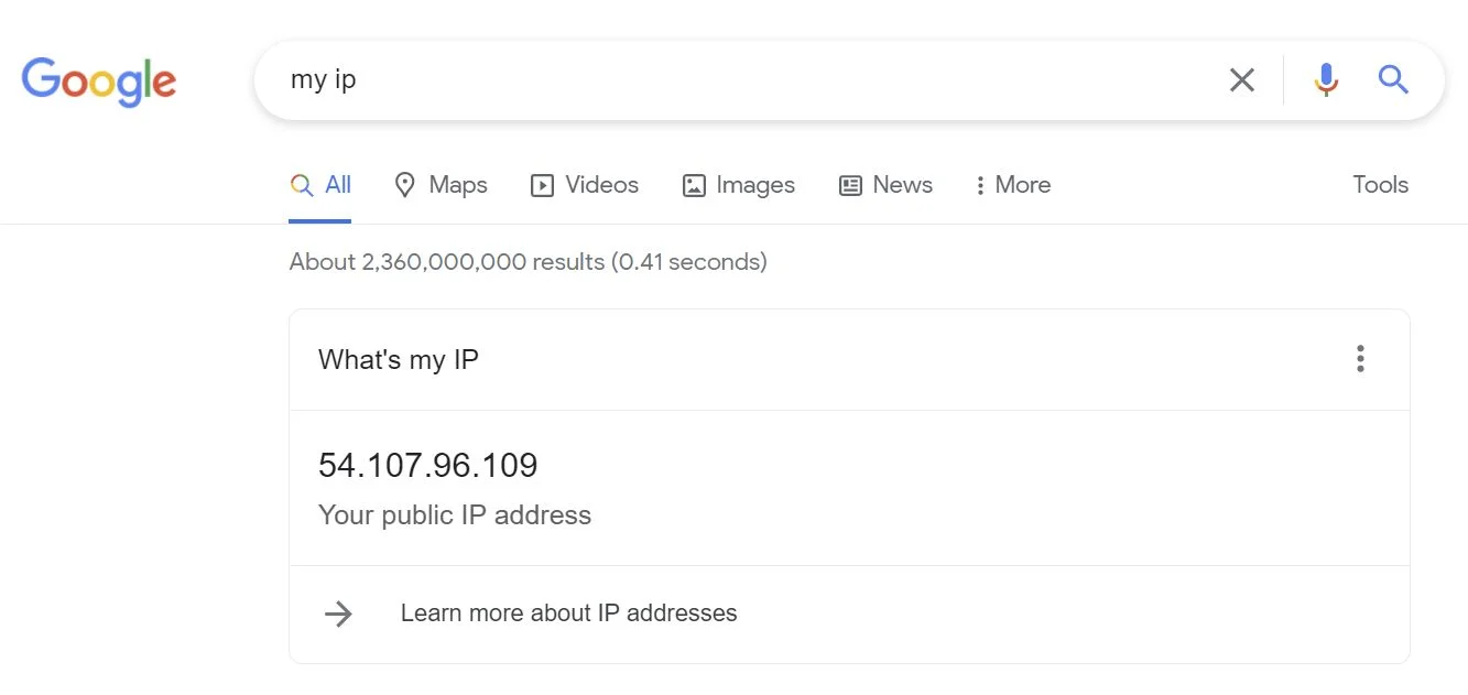 Google IP-Adresse