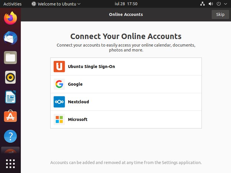 ubuntu connect online accounts