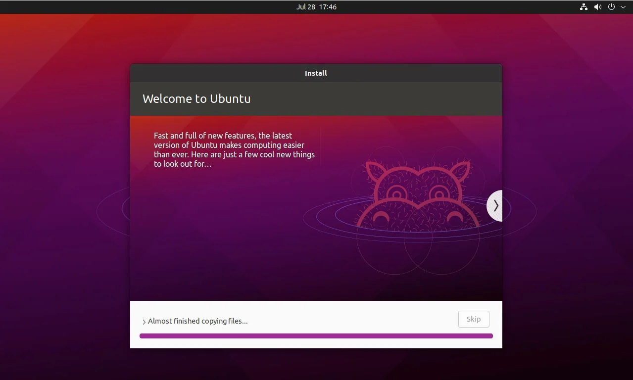ubuntu インストール コピーファイル
