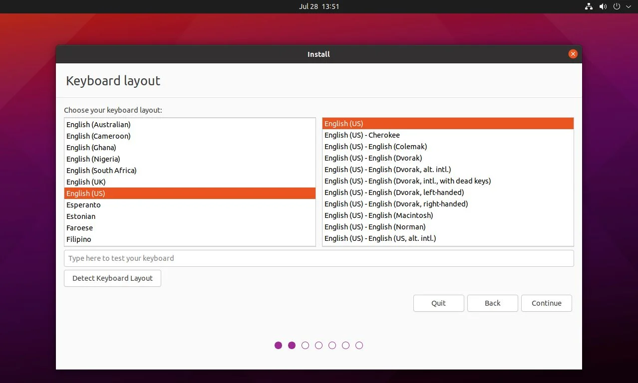 ubuntuのキーボード配列と言語
