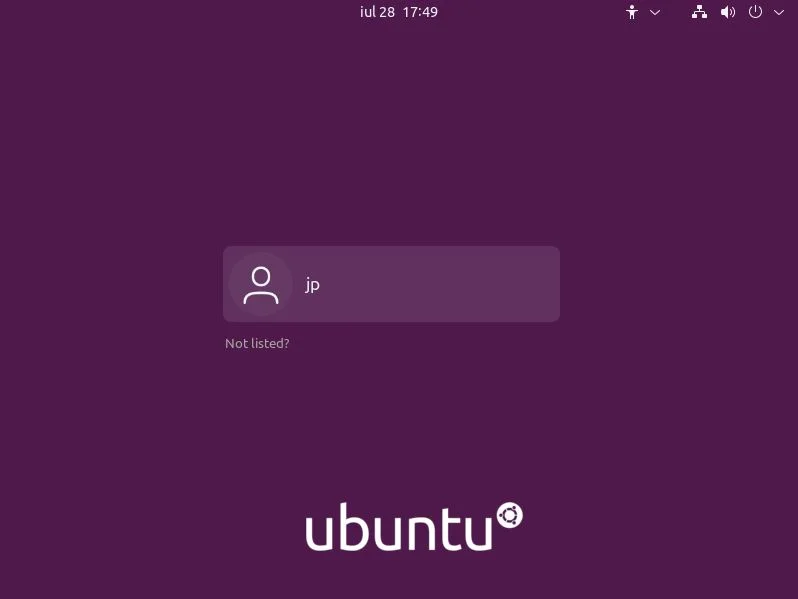 ubuntuのログイン画面