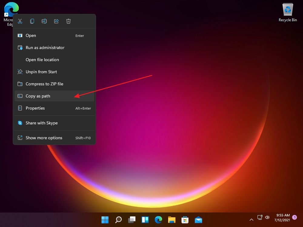 windows 11 copy as path contextual menu option