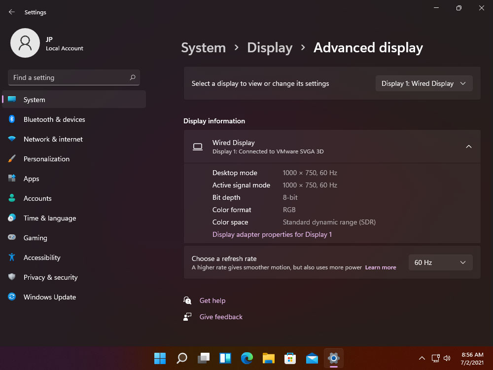 windows 11 display refresh rate