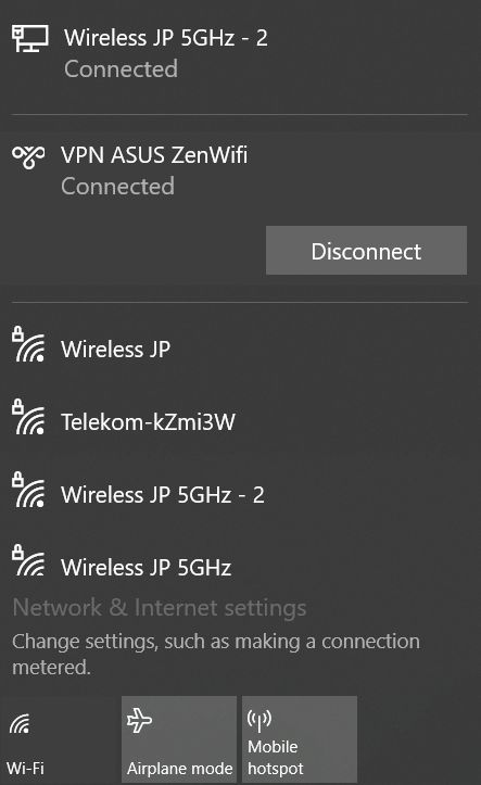 windows system tray network connections