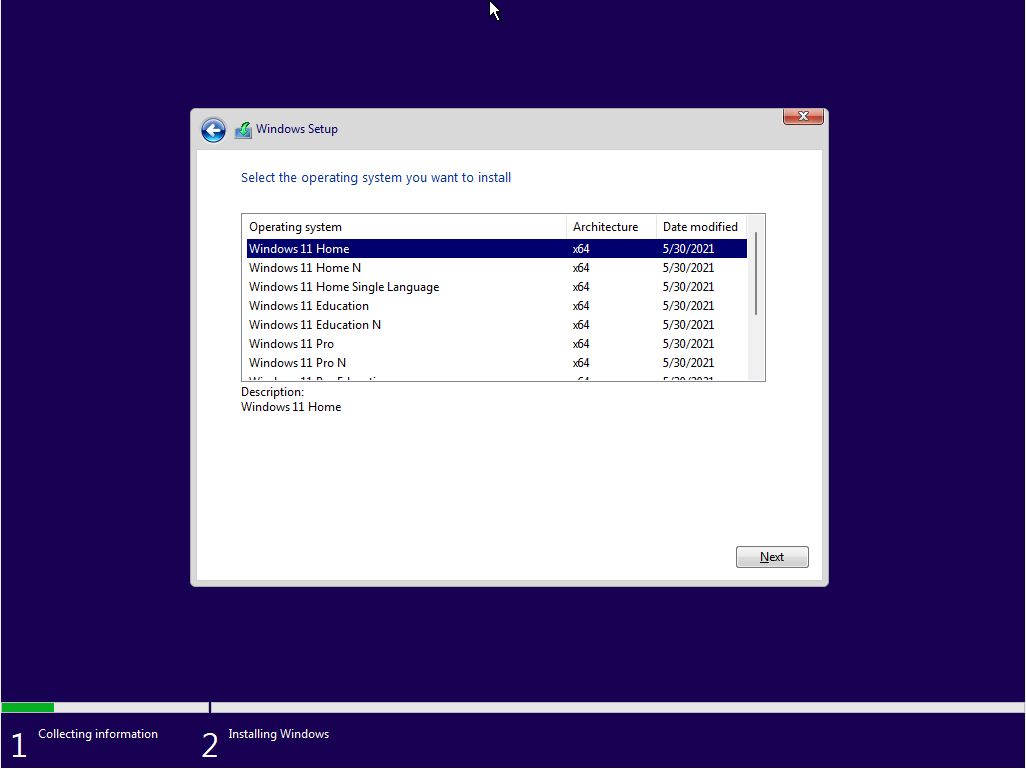 Install Windows 11 select edition