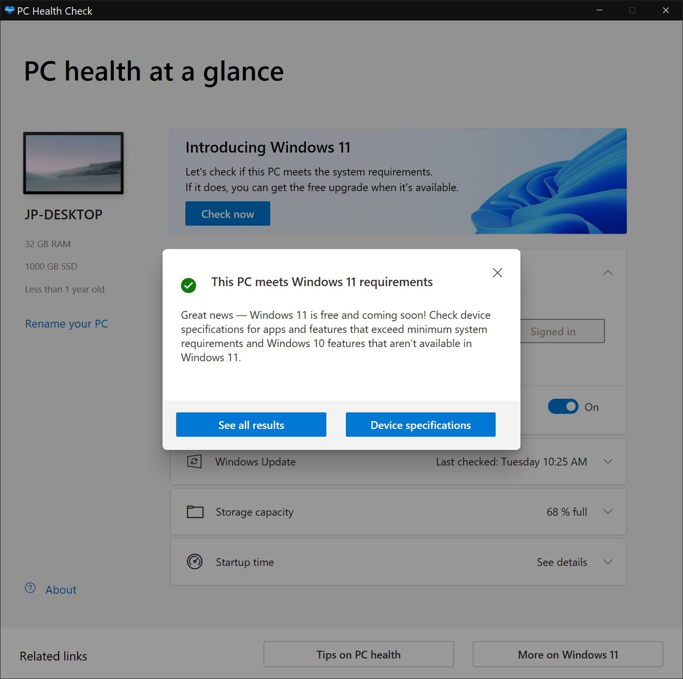 PC Meet Windows 11 Requirements