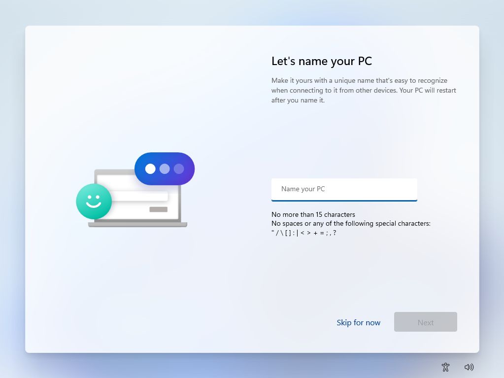 install windows 11 name your PC