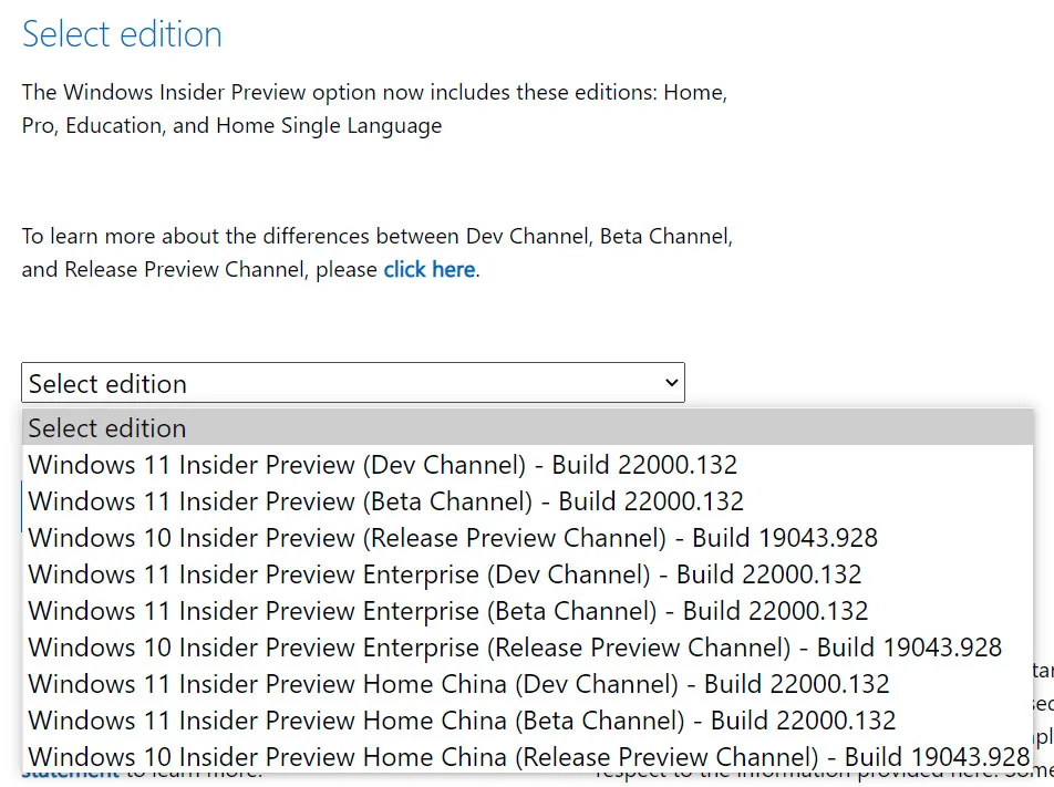 windows 11 beta dev iso options de téléchargement