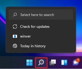 Windows 11 taskbar search icon
