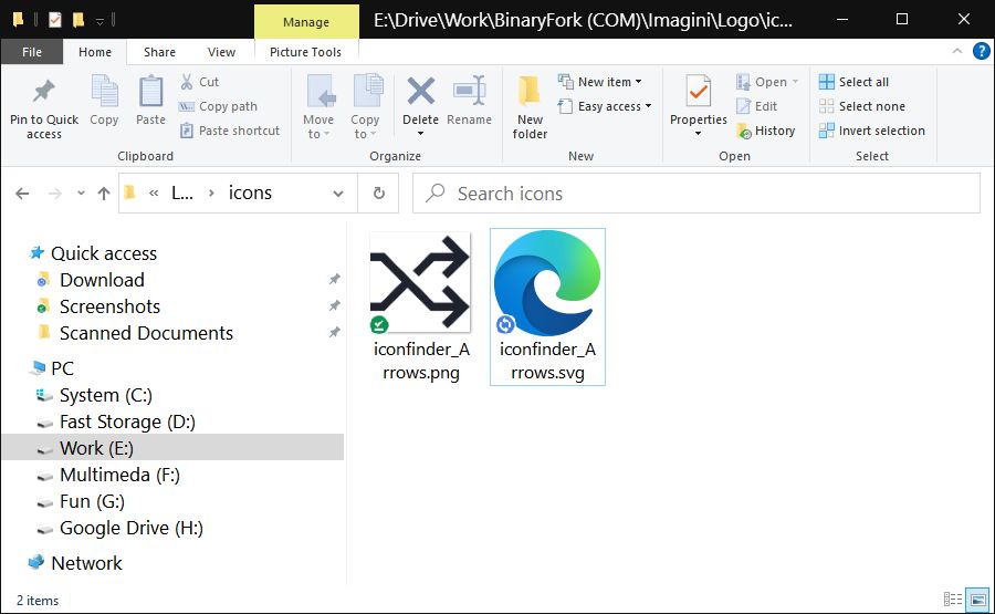 file explorer non ha l'anteprima svg