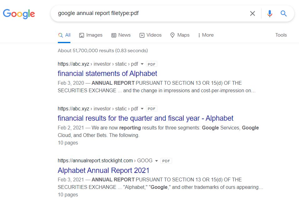 google search by file type