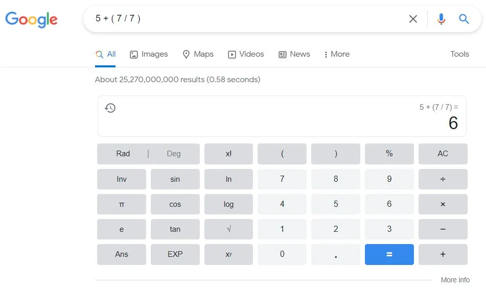 google search math