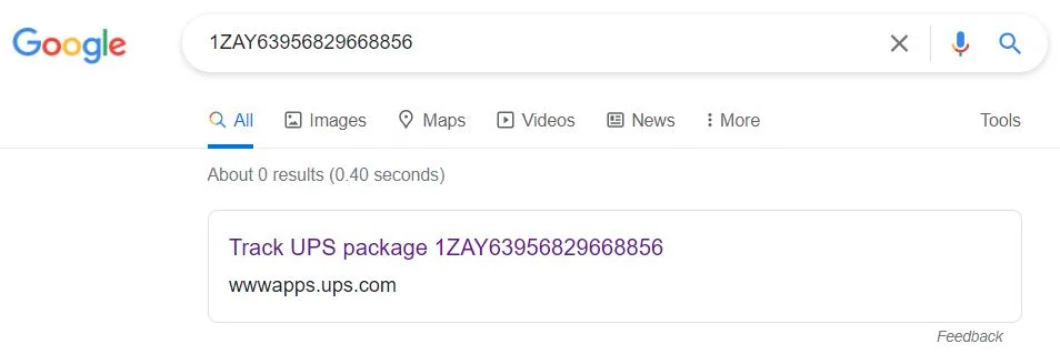 google search package tracking