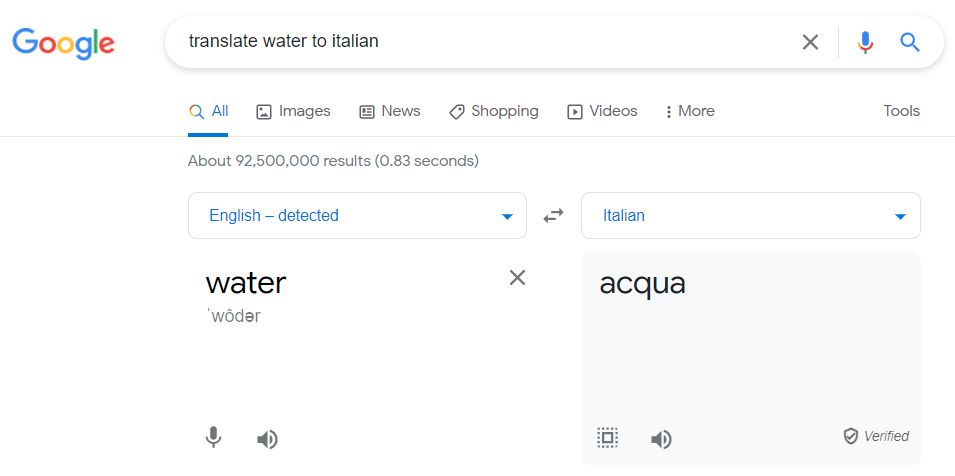 google search translation