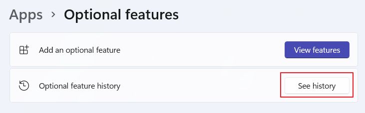windows 11 optional feature history