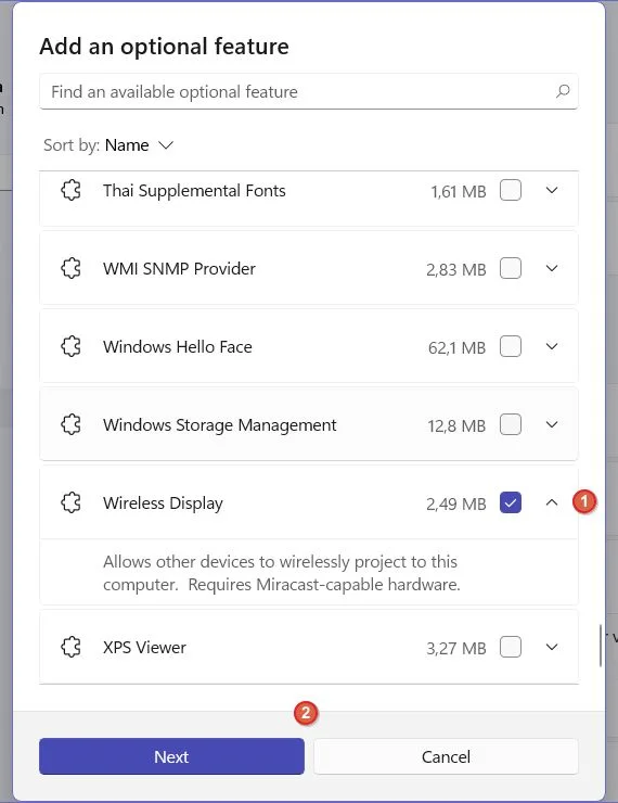 windows 11 selecionar e instalar funcionalidade opcional
