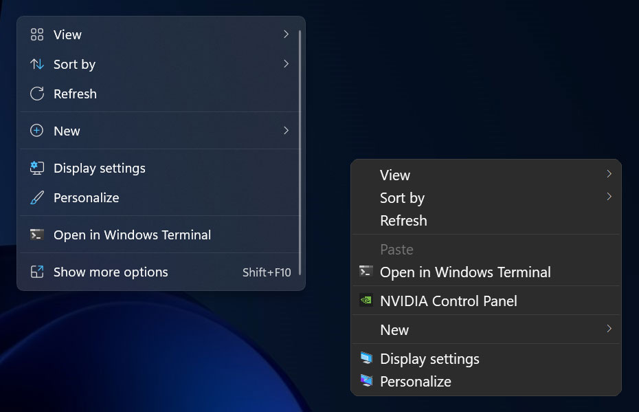 windows 11 two level right click menu