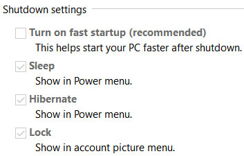 windows control panel power settings