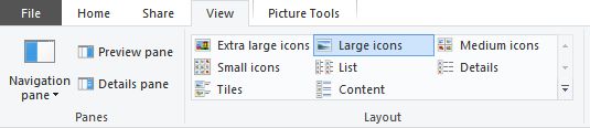 windows file explorer folder layout