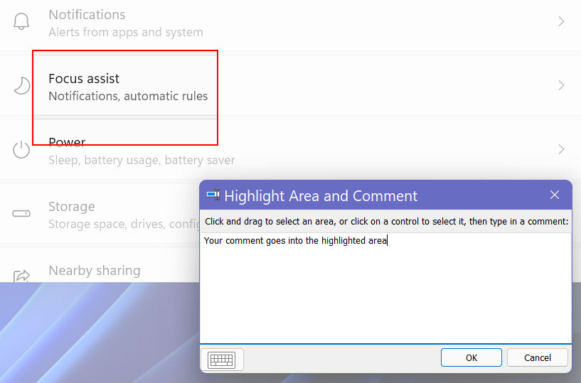 windows steps recorder adding a comment