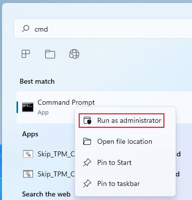 command prompt run as administrator