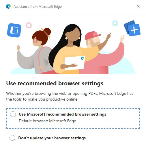 edge windows 11 use recommended browser settings