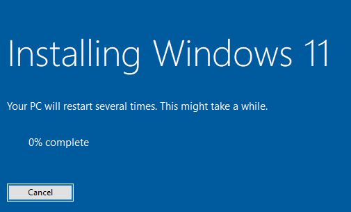 upgrade to windows 11 pc will restart a few times