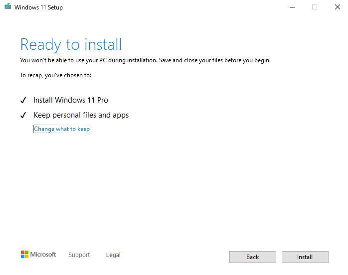 upgrade to windows 11 what to keep