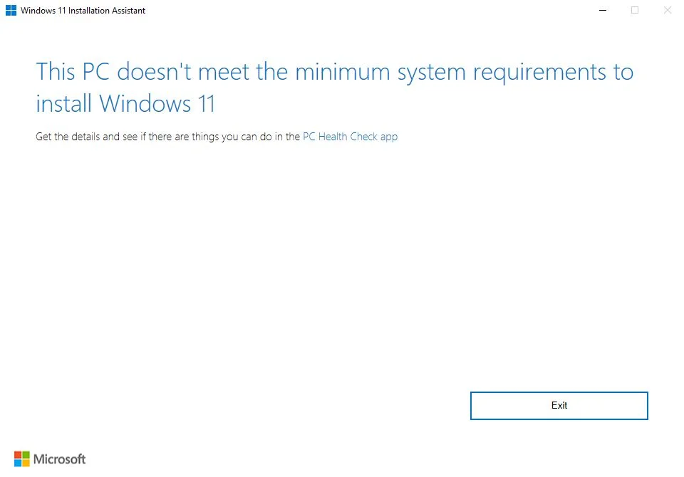 el asistente de instalación de windows 11 pc no cumple los requisitos