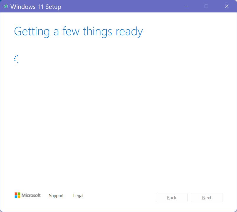 windows 11 installation media getting a few things ready