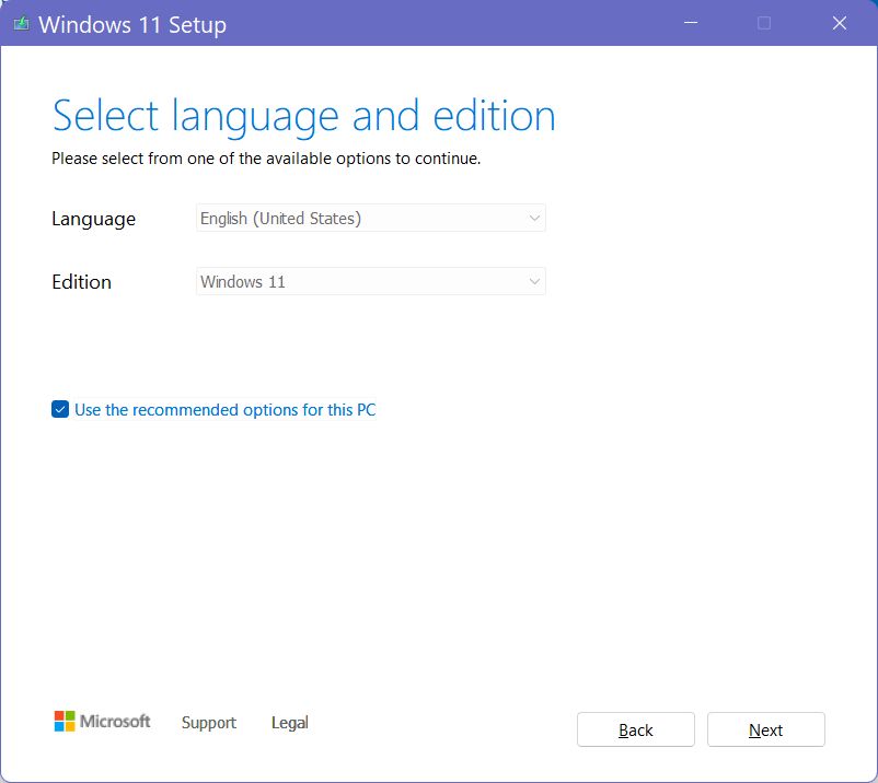 windows 11 installation media language edition