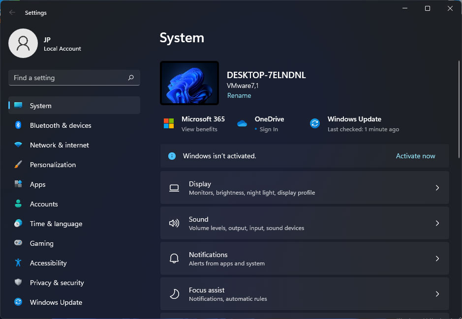 windows 11 settings app