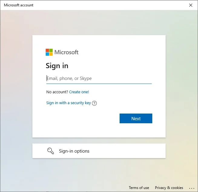 windows sign in with microsoft online account