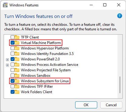 windows subsystem for linux optional feature