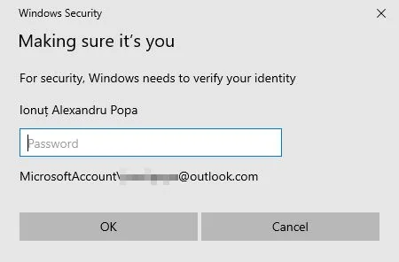 windows switch to local account confirm password