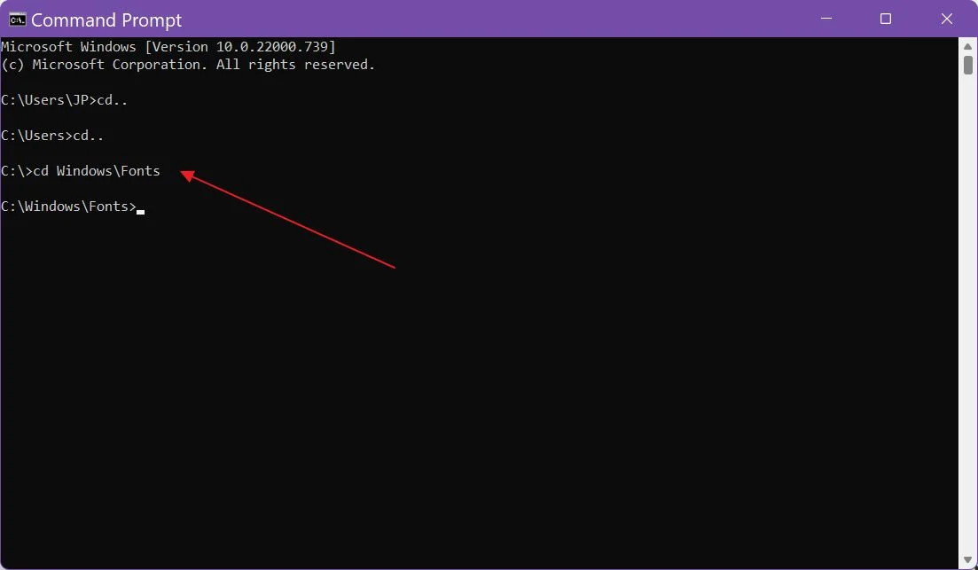 command prompt cmd go to specific folder