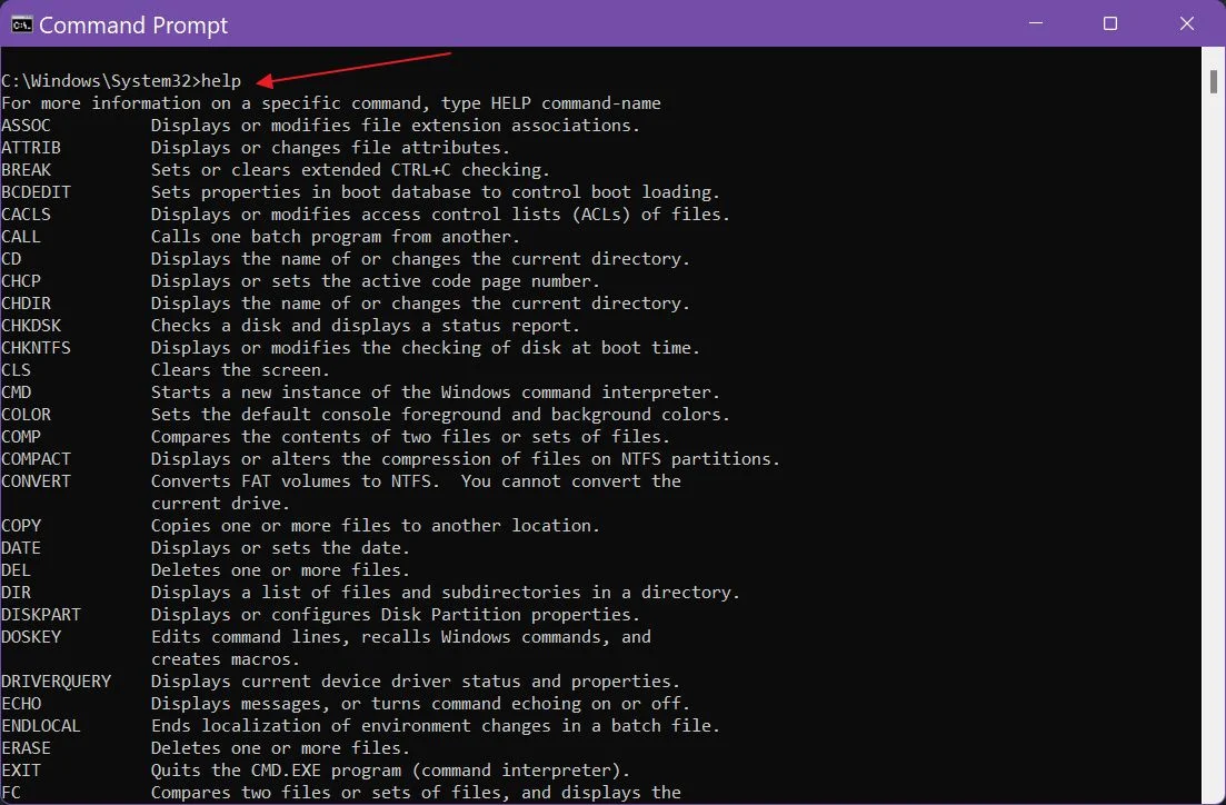command prompt cmd help all commands