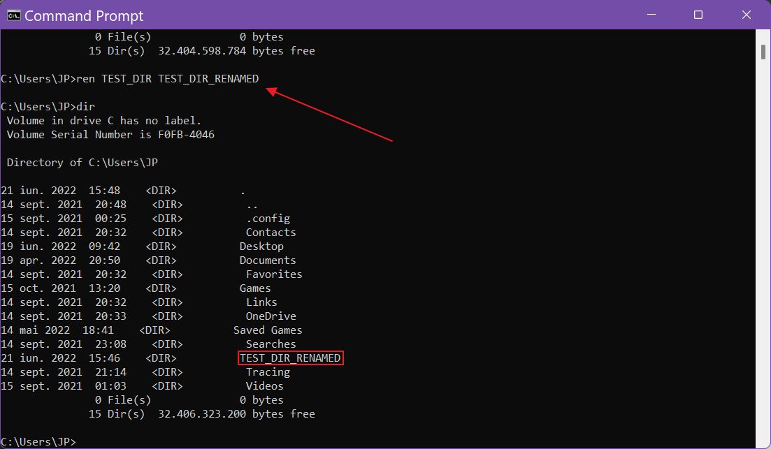 command prompt cmd rename directory