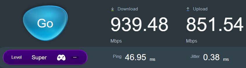 resultados do teste de velocidade do router asus