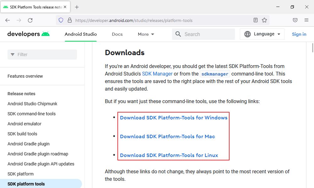 download android debugging bridge adb